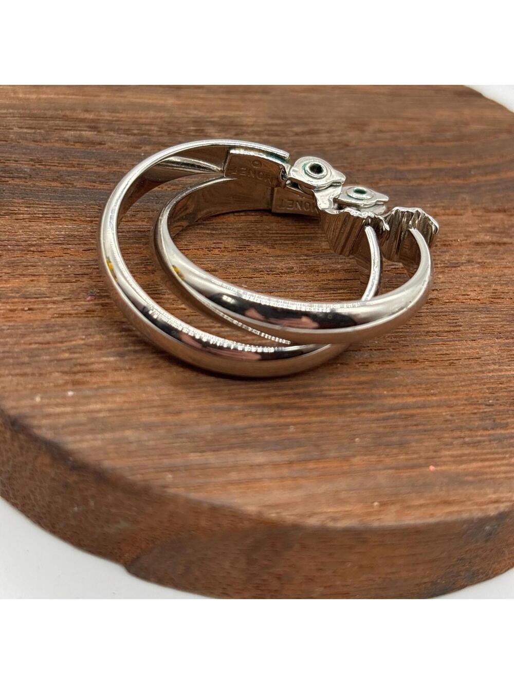 Monet Women's Silver Tone Hoop Band Earrings Clip On